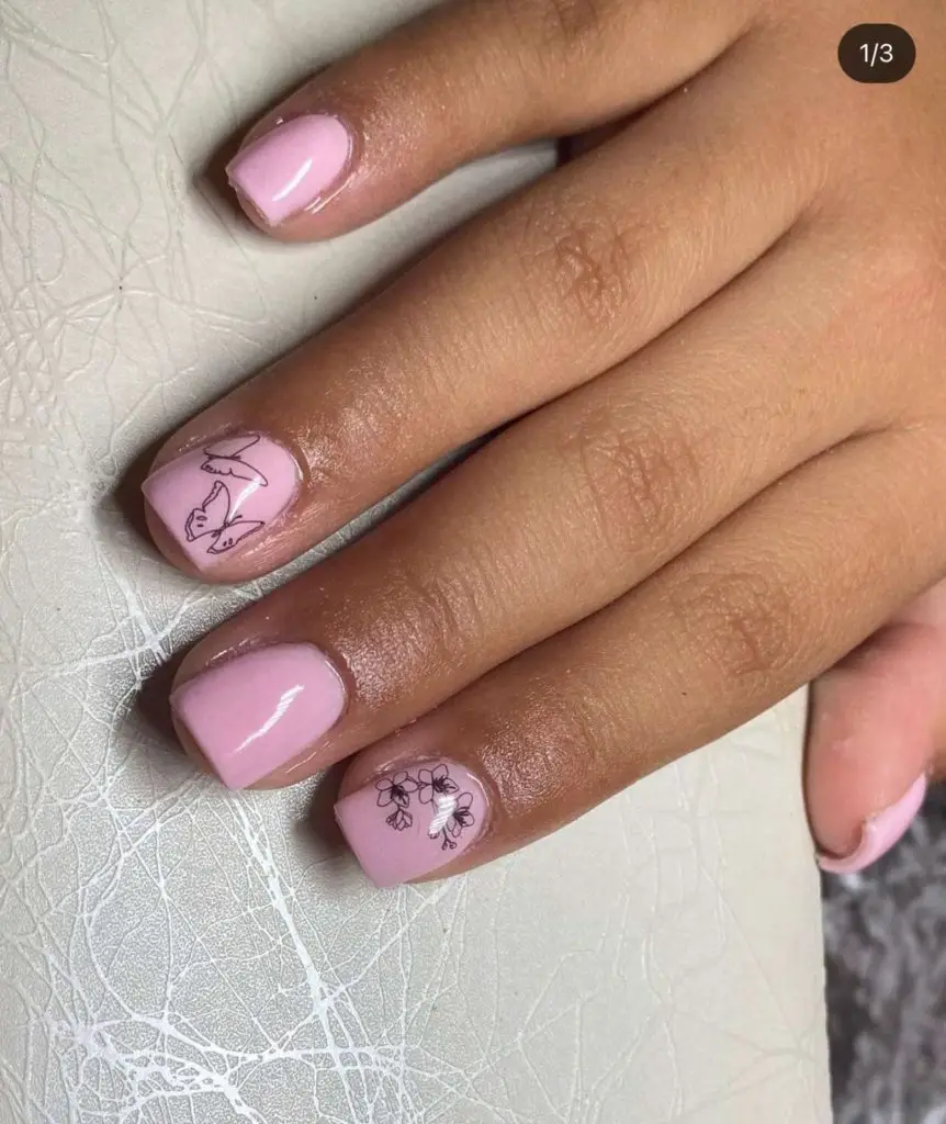 Short Bubblegum Pink Nails