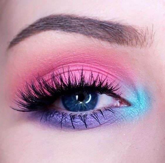 Pink + Bold Blue Makeup Looks
