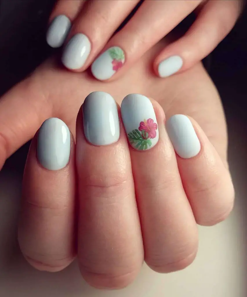 Ritzy And Summer Matte Baby Blue Nails