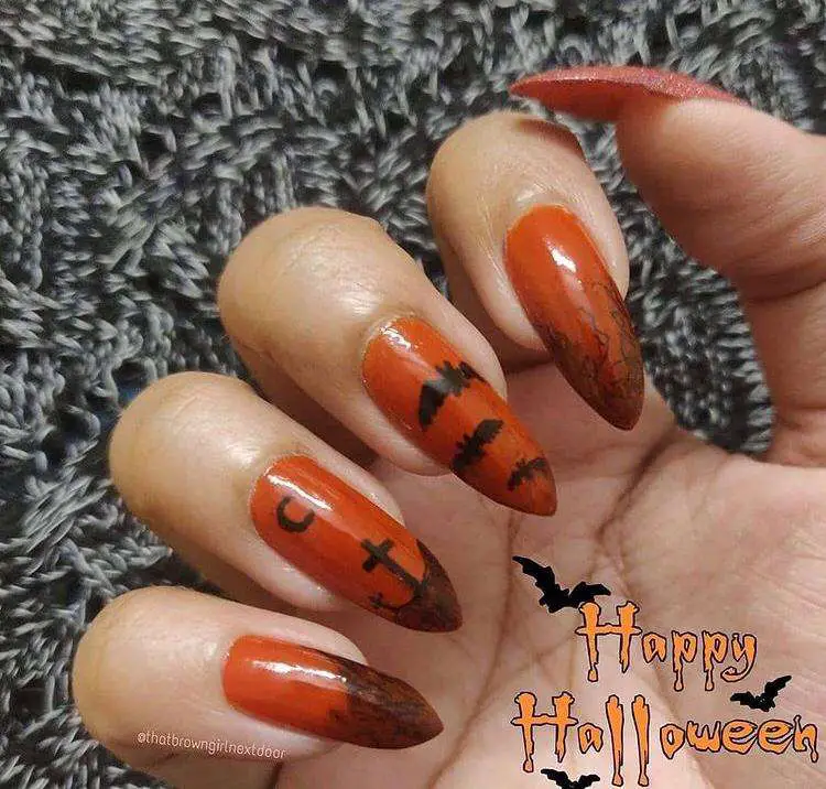 Halloween Themed Mountain Peak Nails