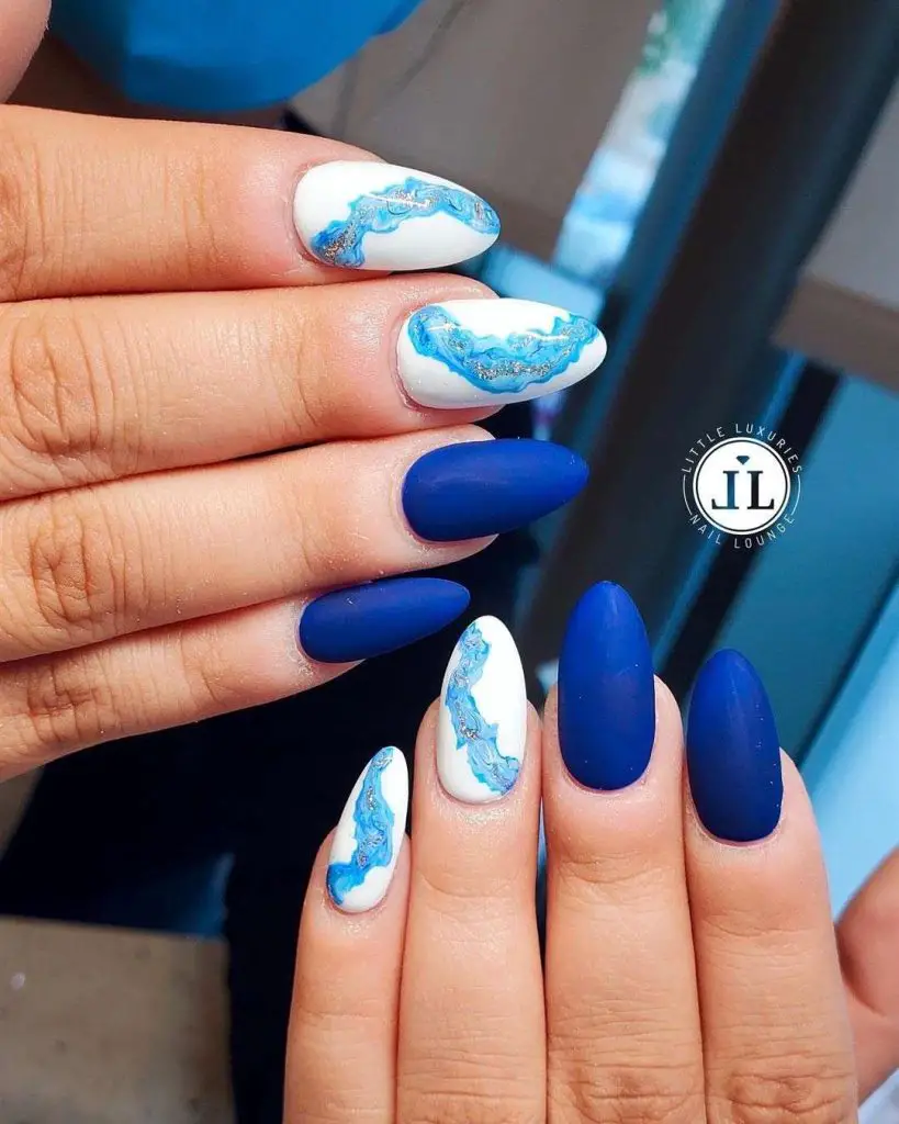 Ocean Matte Blue Nails