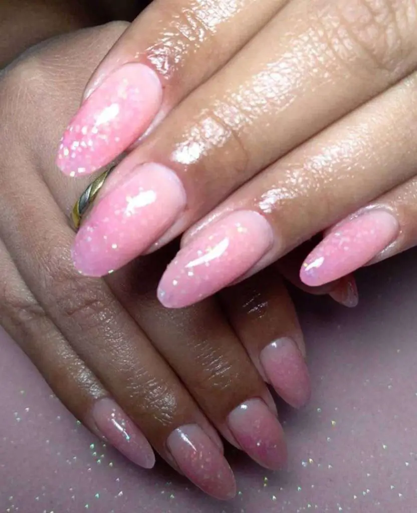 Glossy And Vintage Pink Nezuko Nails