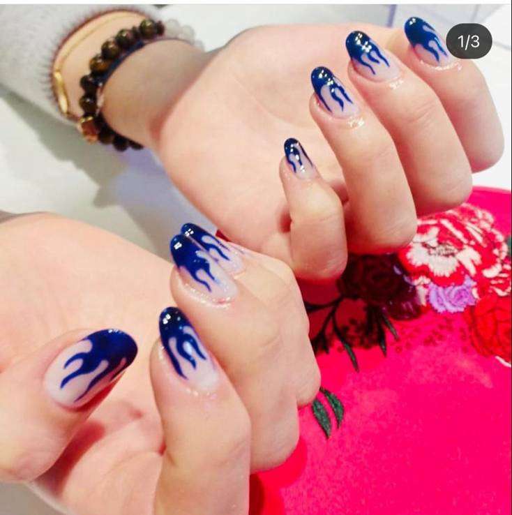 Blue Flame Nails 