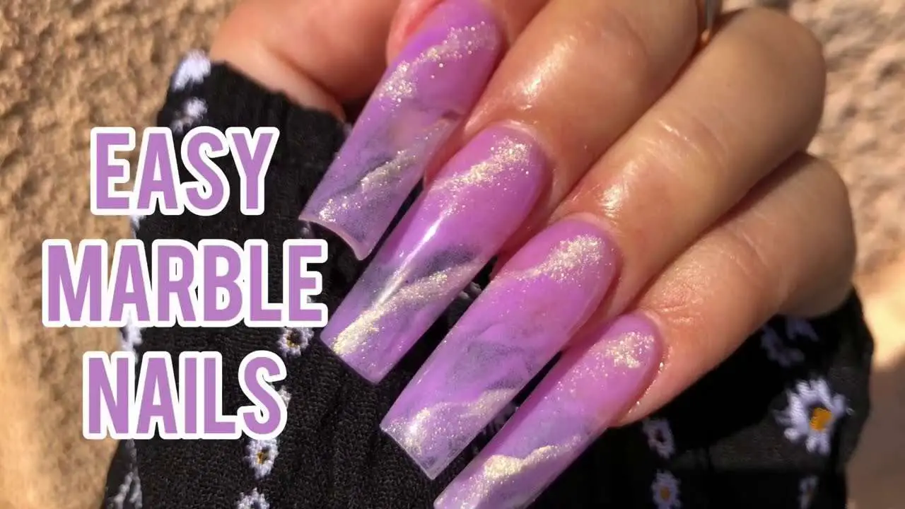 light purple marble nails