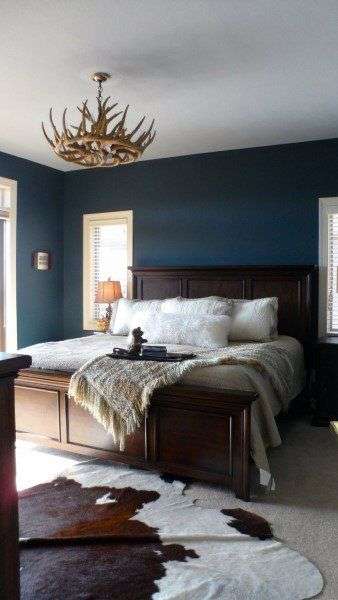 Blue And Brown Bedroom 

