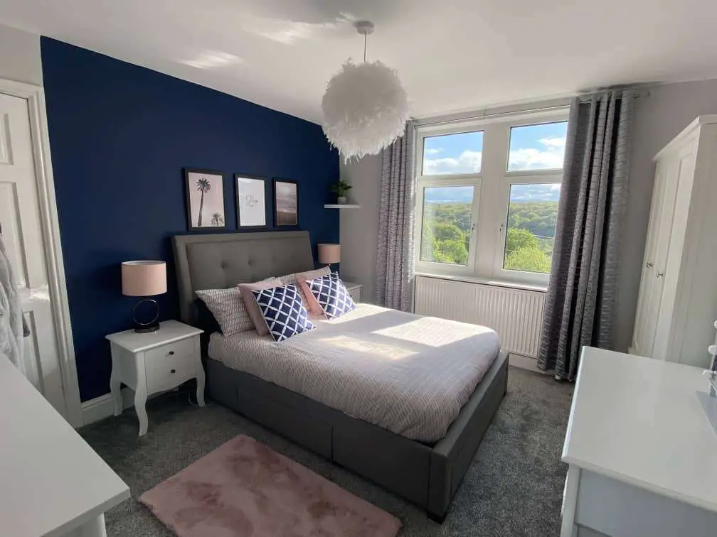 Simple Navy Blue And Grey Bedroom Ideas