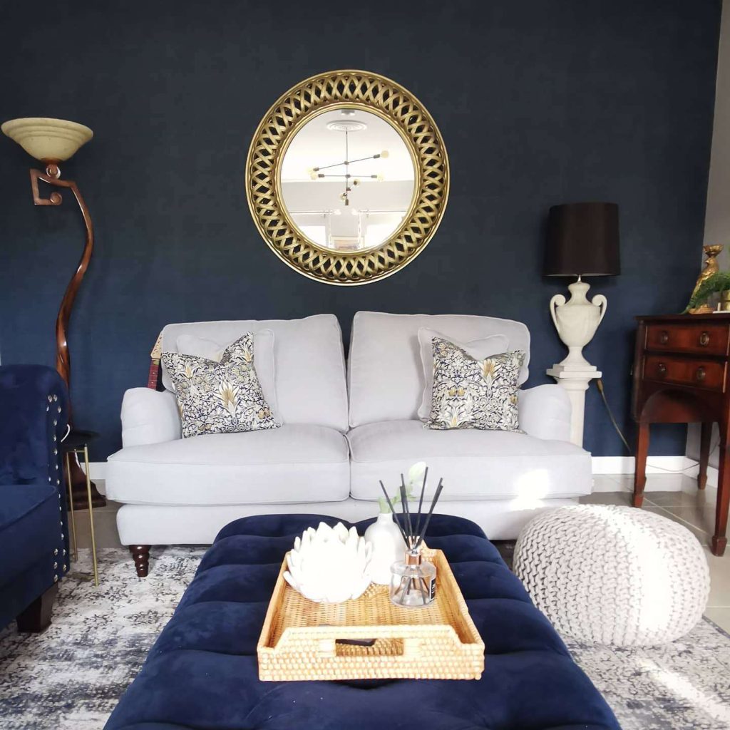 Navy And Grey Living Room
