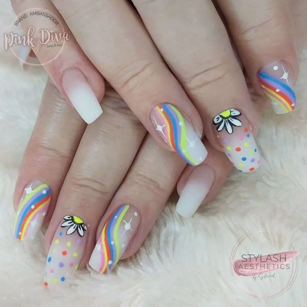 Cute Rainbow Nails
