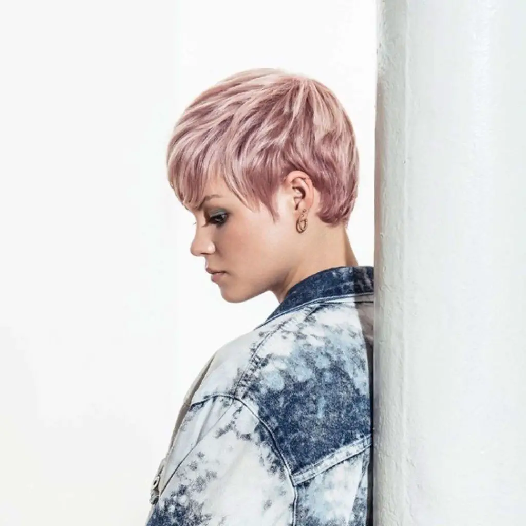 Short Style Faded Pink Pixie Cut