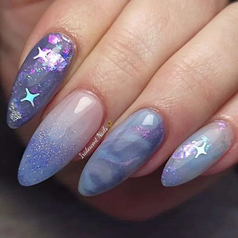 Lavender Marble Nails