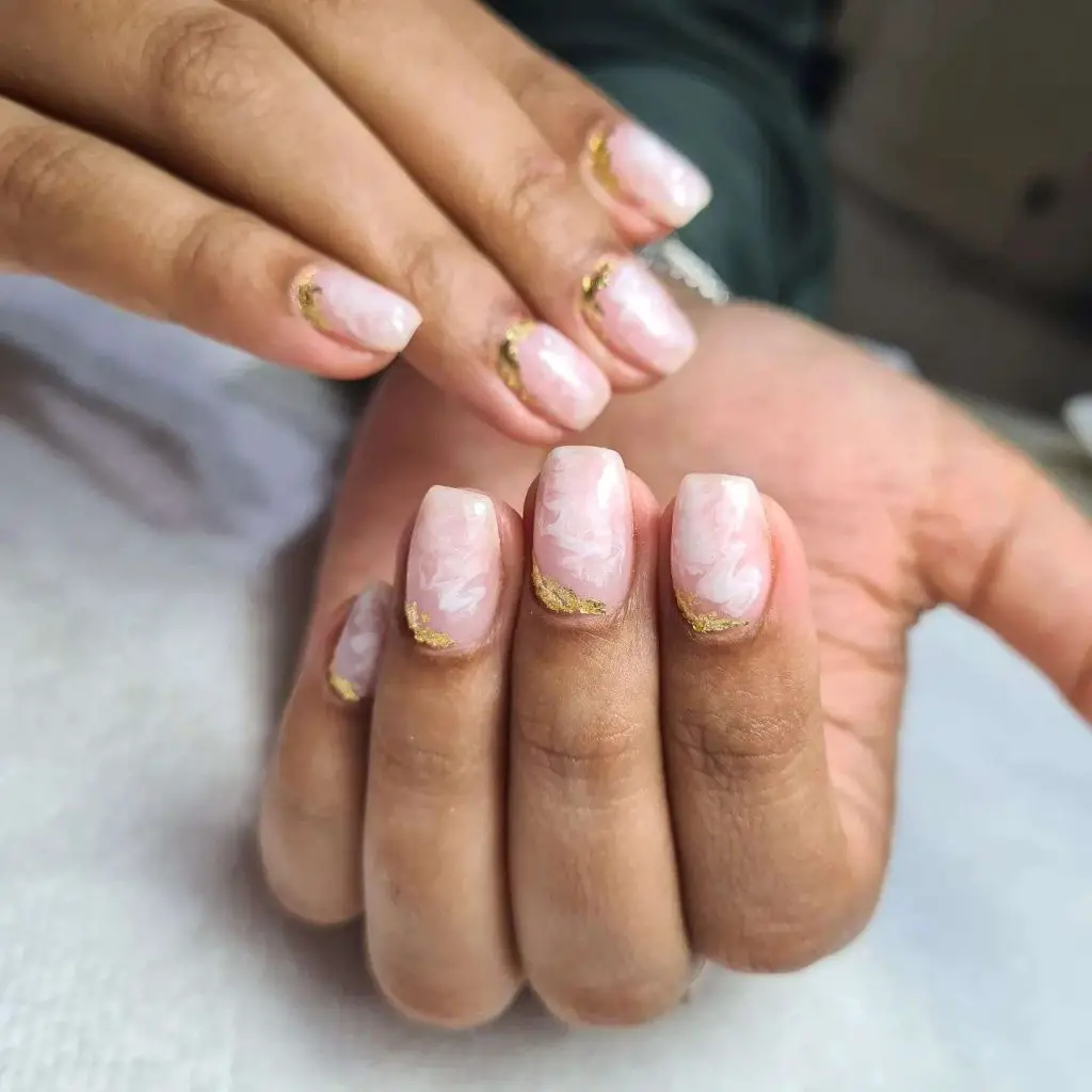 Light Pink Marble Nails