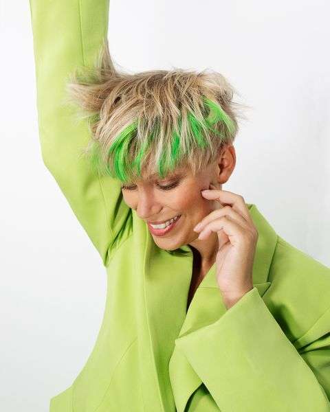 Neon Green Pixie Cut