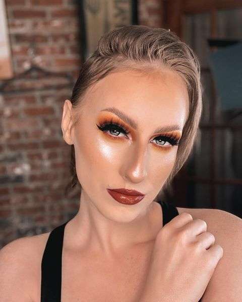 Orange And Black Fall Inspired Makeup