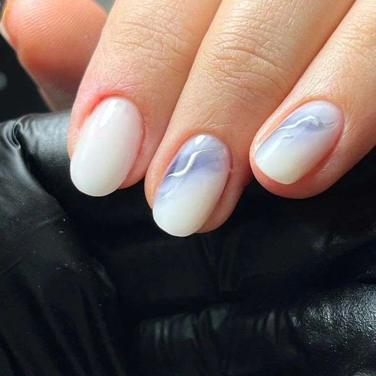 White Marble Nails
