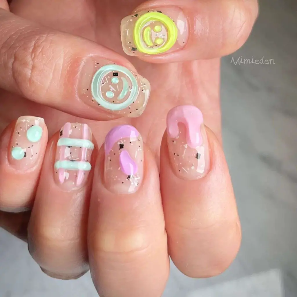 Cute And Colourful Jelly Nails