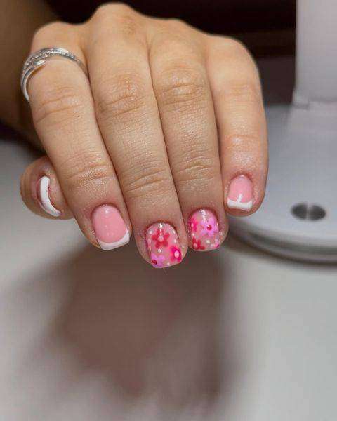 Pink Floral Nail Designs