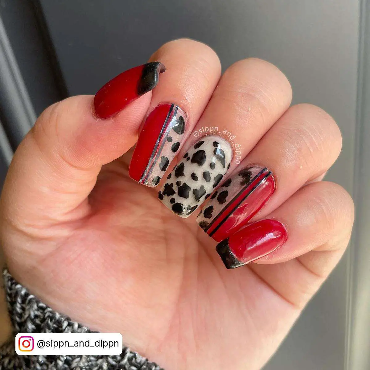 Cruella Inspired Disney Nails
