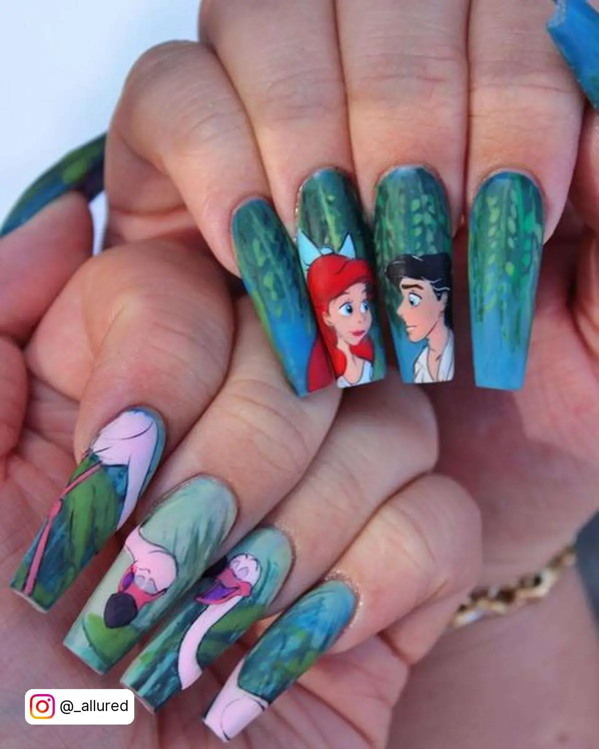 Disney Character Coffin Nails