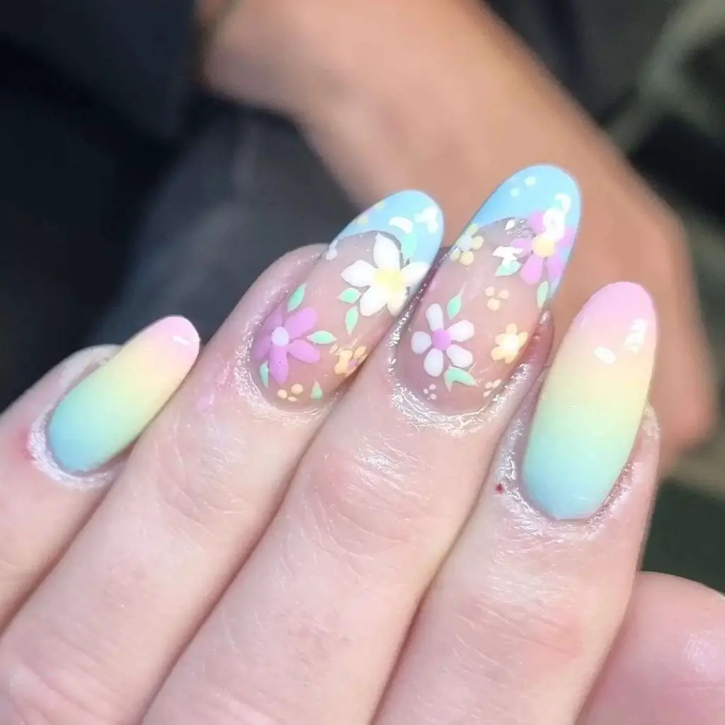 Floral Pastel Summer Manicure
