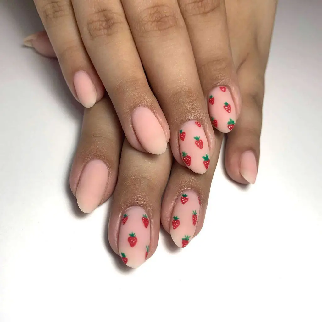 Strawberry Season Bare Nails