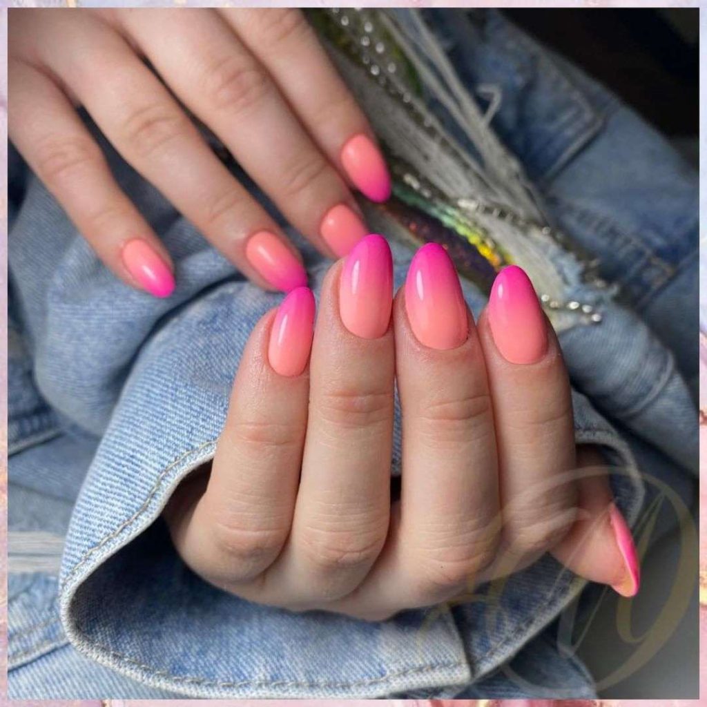 Summer Vibe Pink Ombre Nails