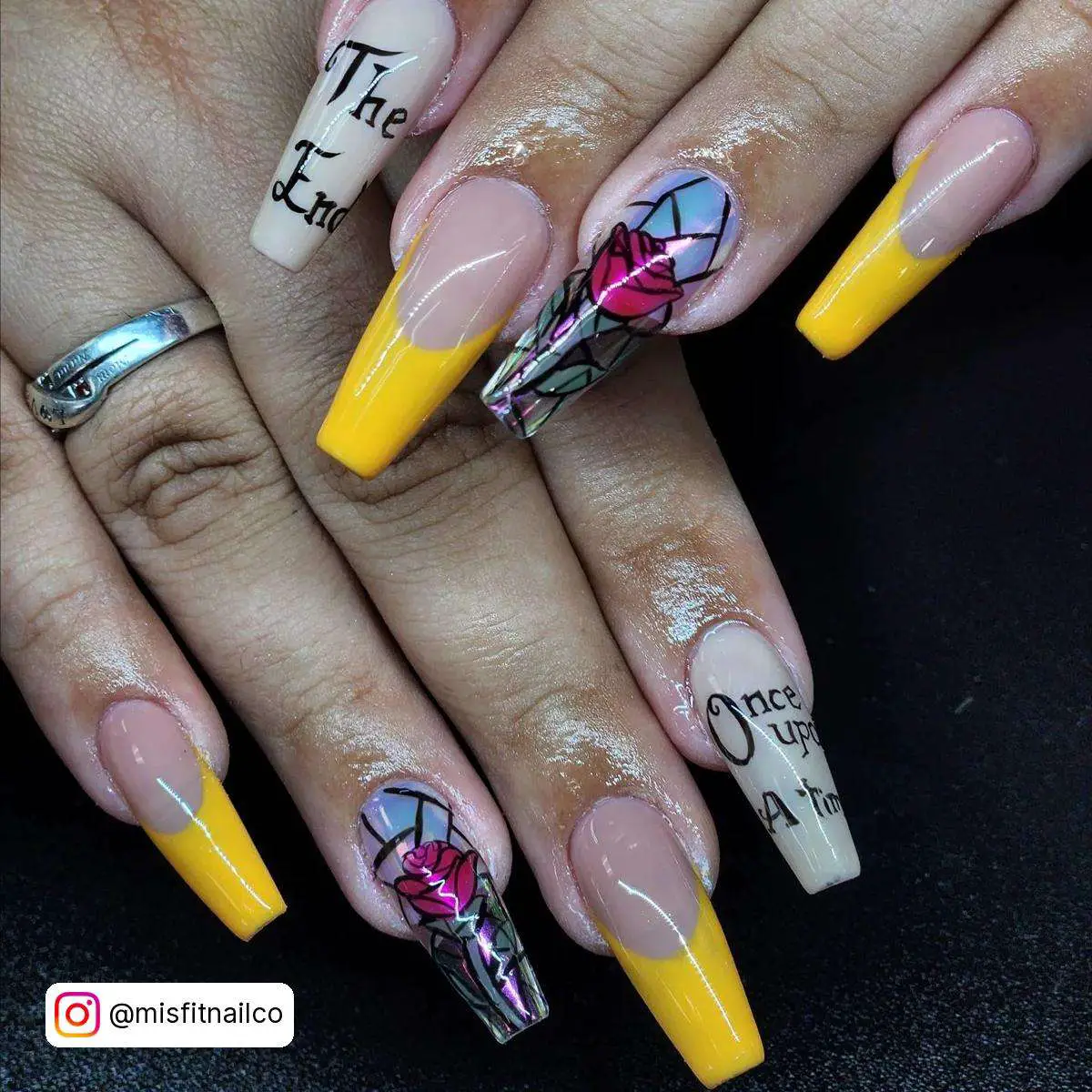 Beauty And The Beast Inspired Coffin Nails