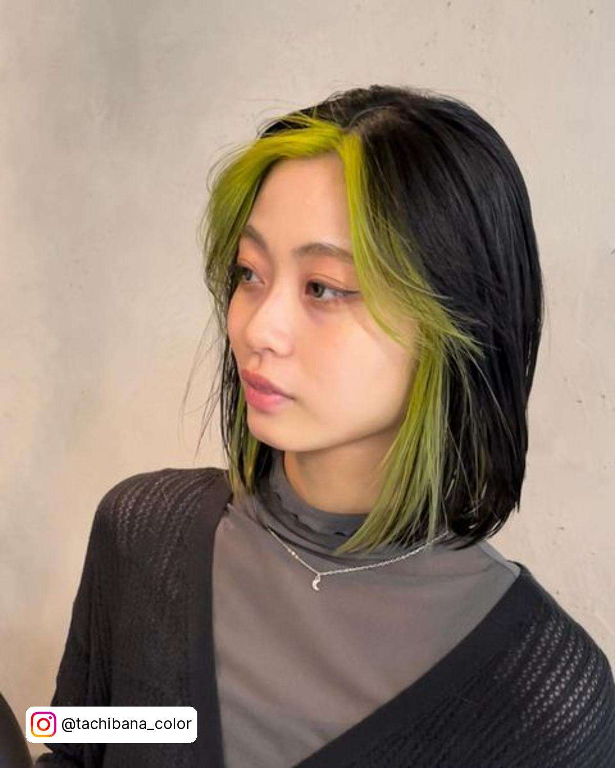 Black Hair With Green Highlights