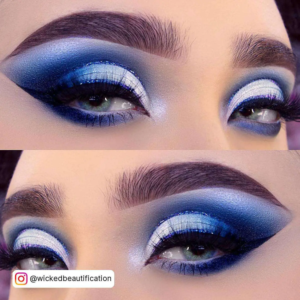 Blue And Silver Eye Makeup