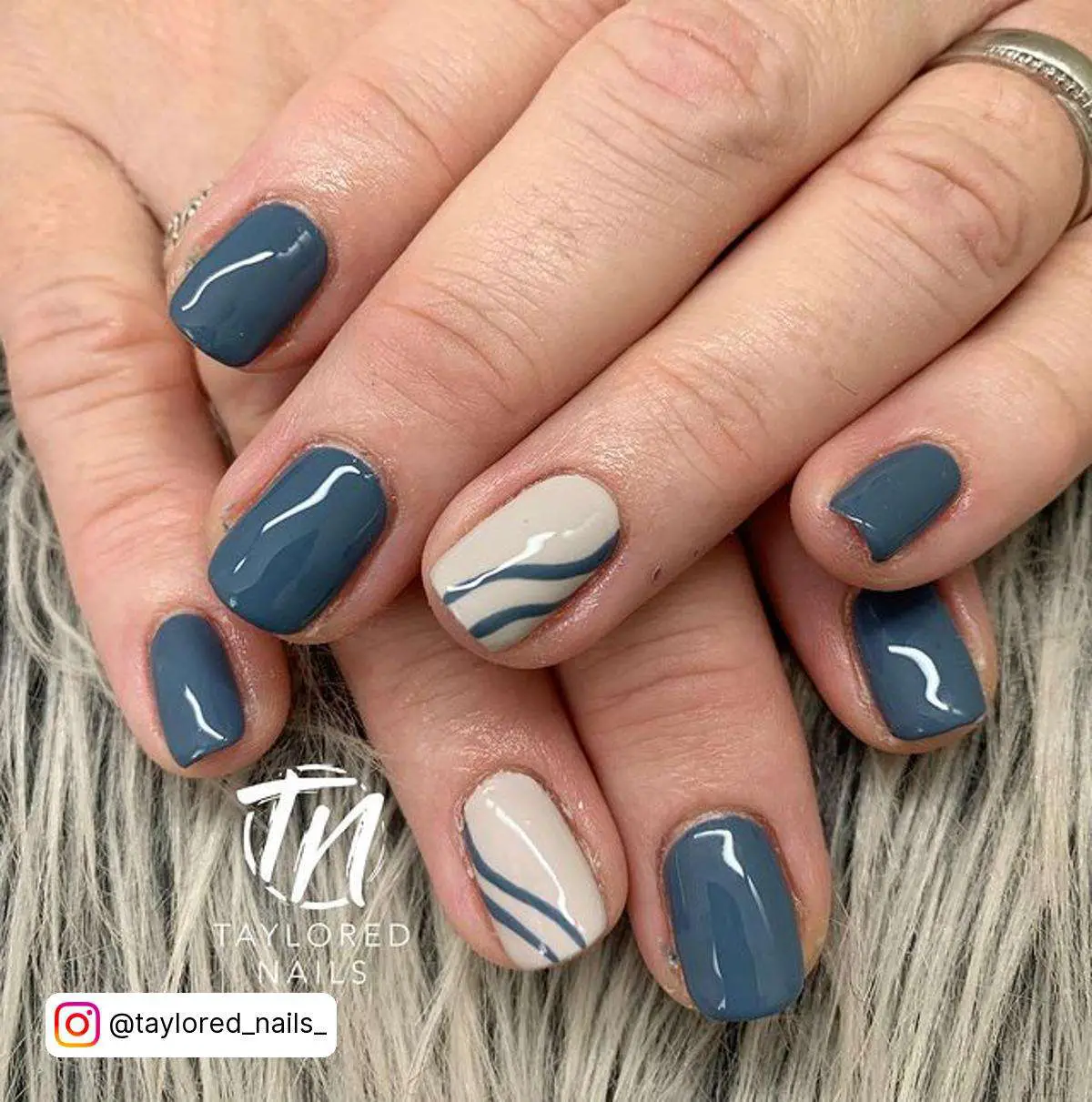 Blue And White Winter Nails