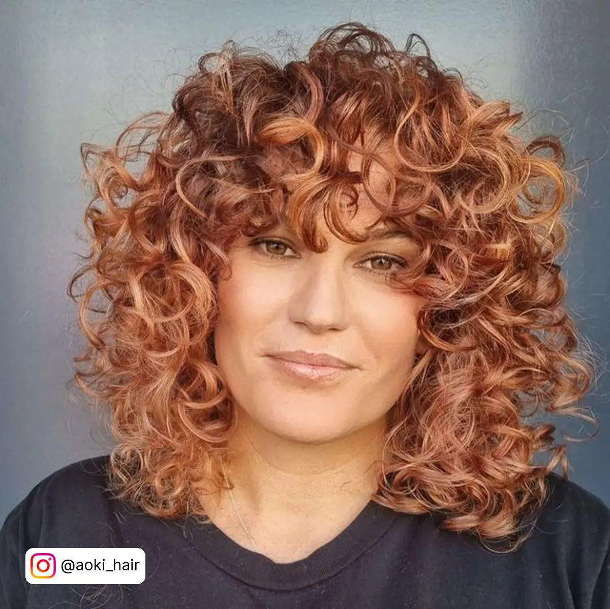 Copper Rose Gold Curly Hair