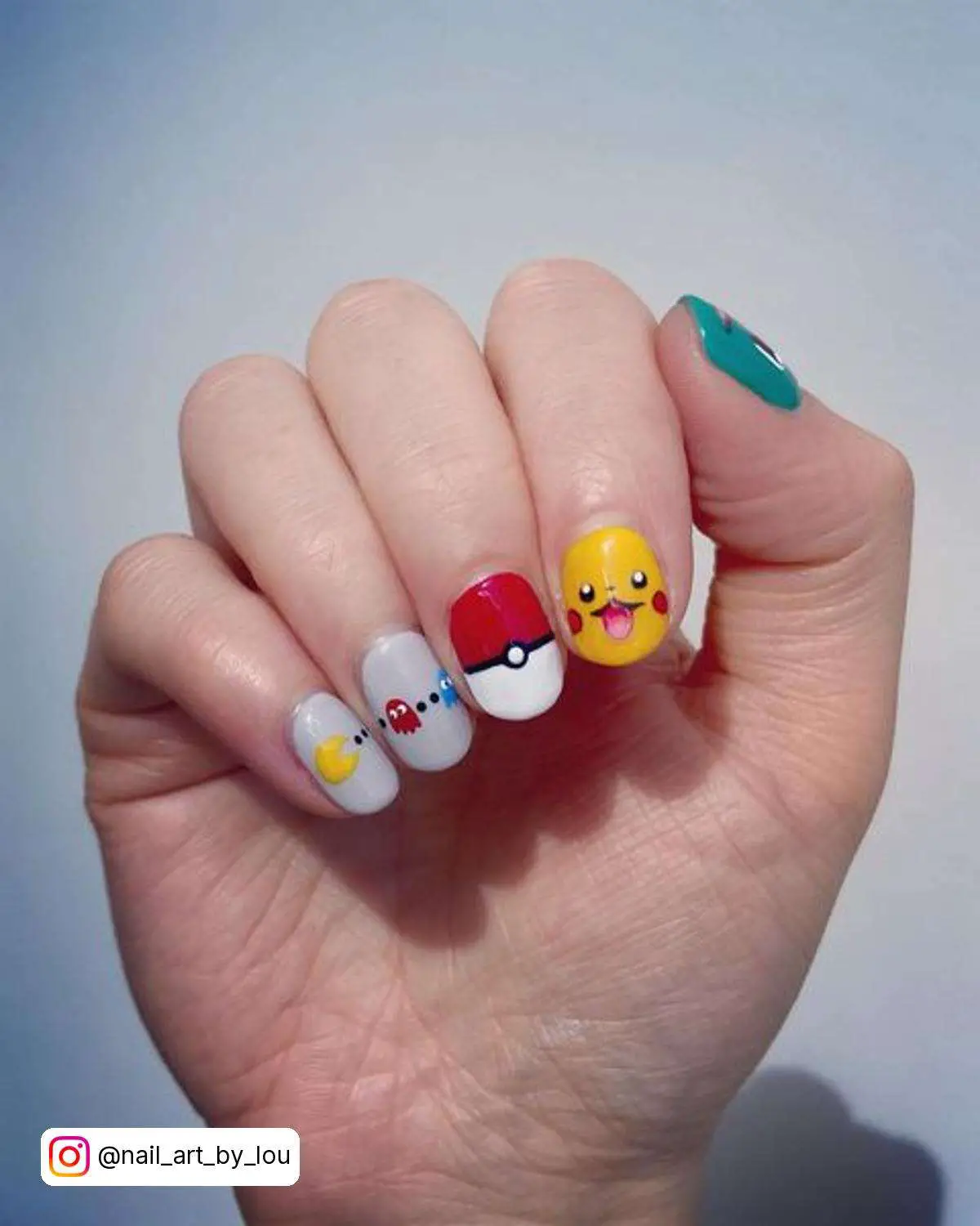 Cute Pacman And Pokemon Nails