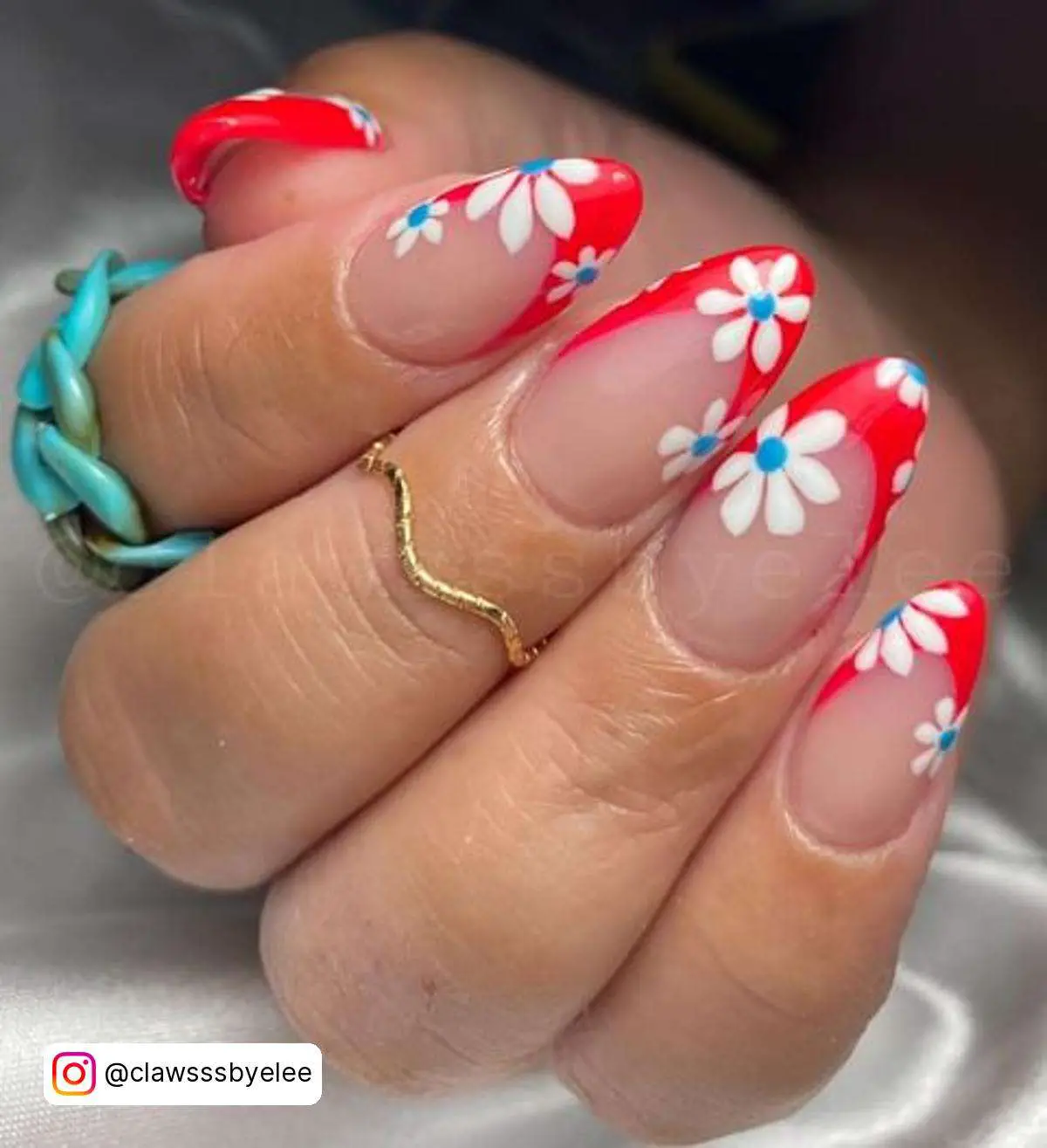 Cute Red French Tip Nails