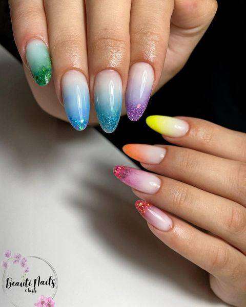 Colourful Glitter Nails