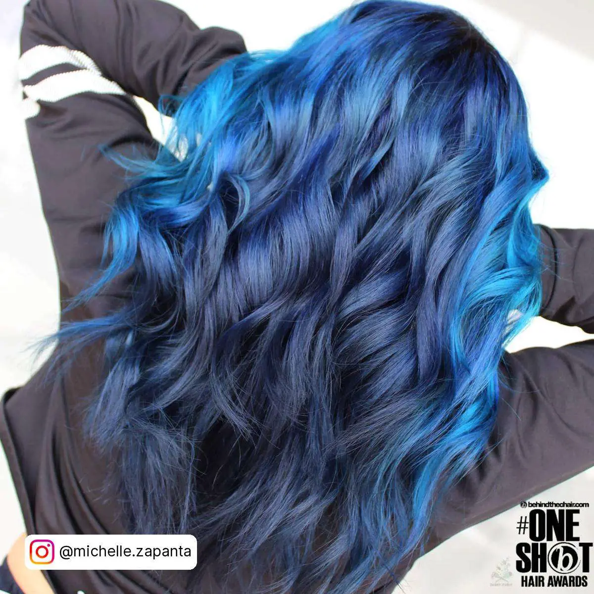 Denim Blue Hair With Neon Streaks