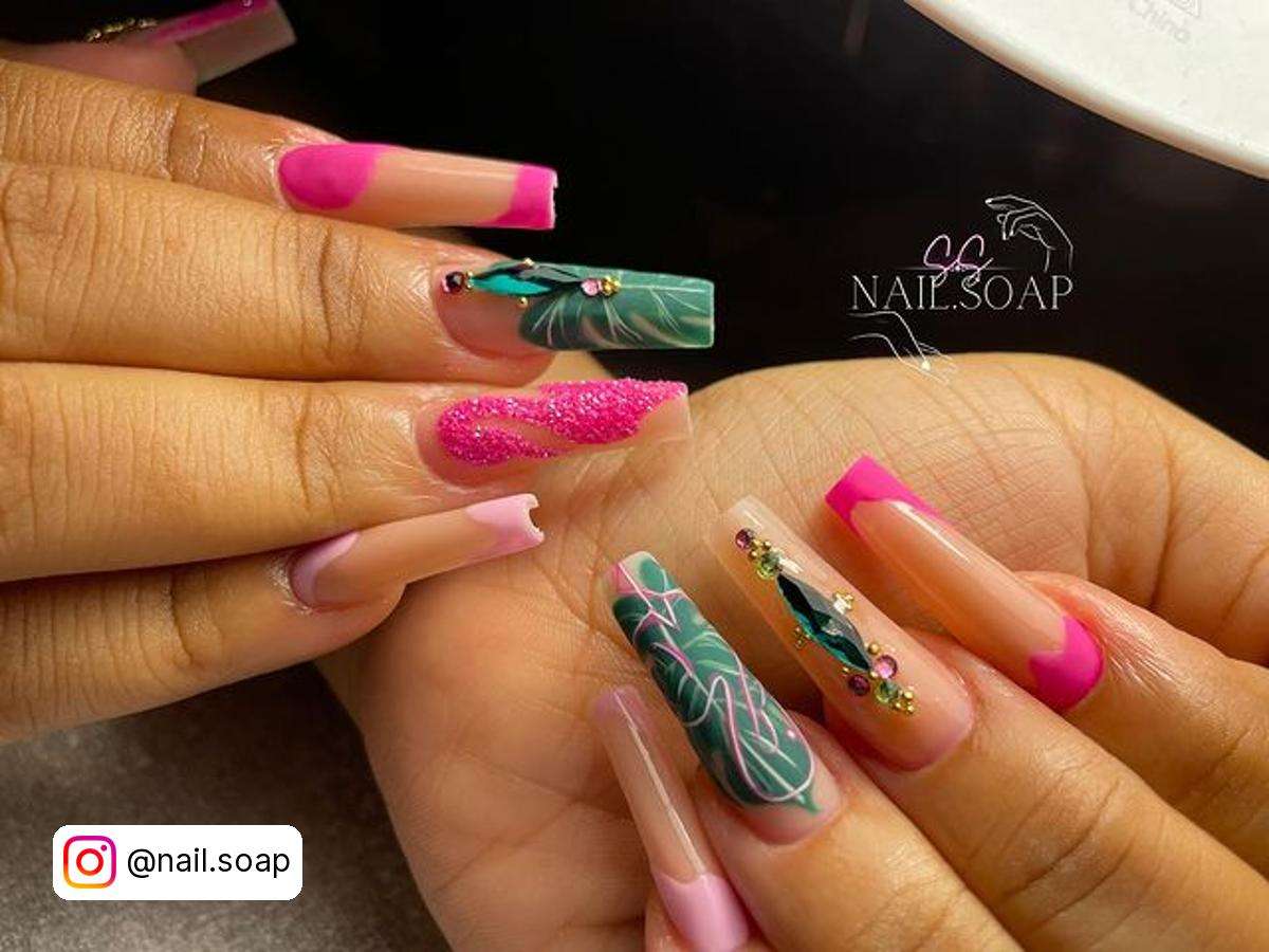 Flamingo Inspired Nails