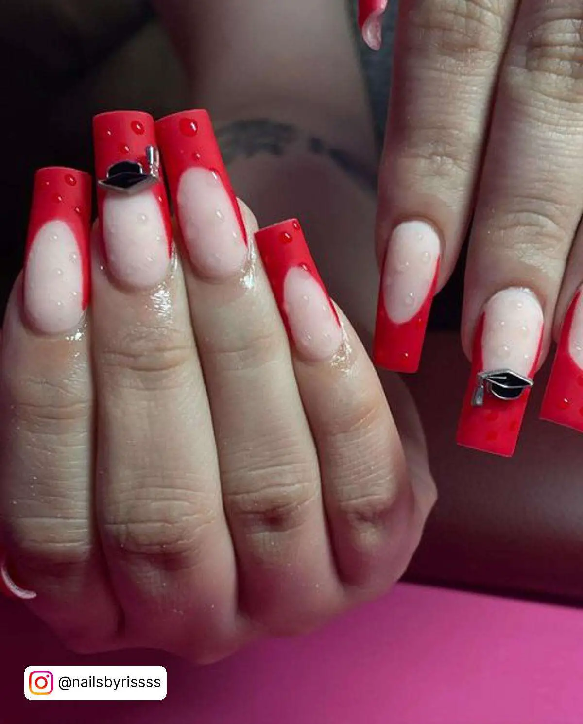 French Nails With Red Tip