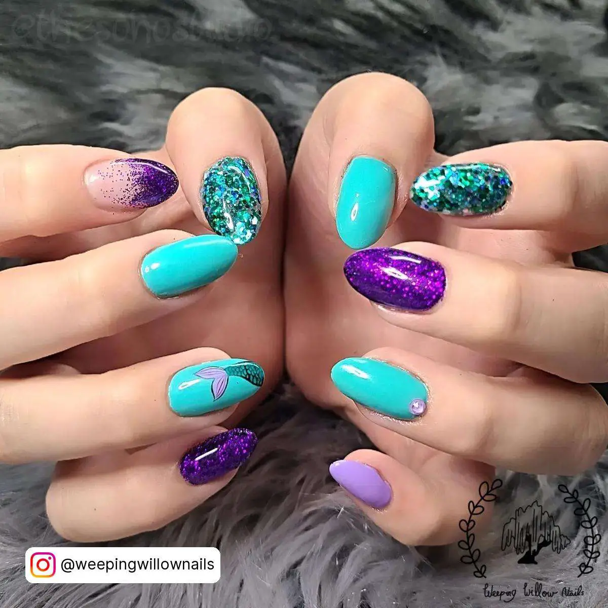 Glitter Mermaid Nails