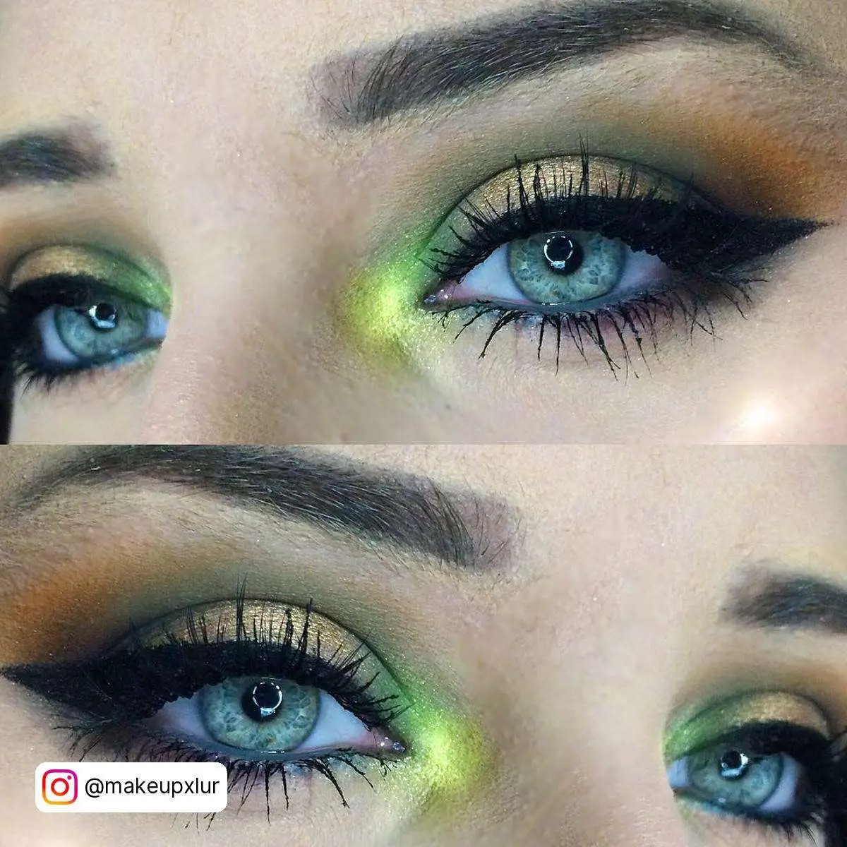 Gold And Green Eye Makeup