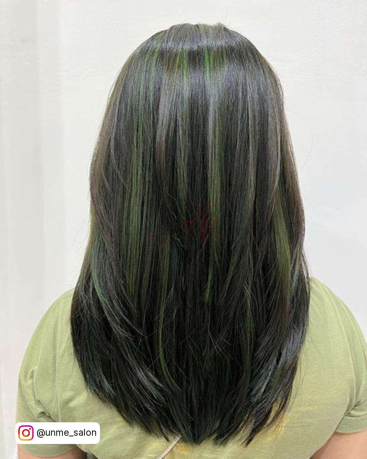 Green Highlights In Black Hair