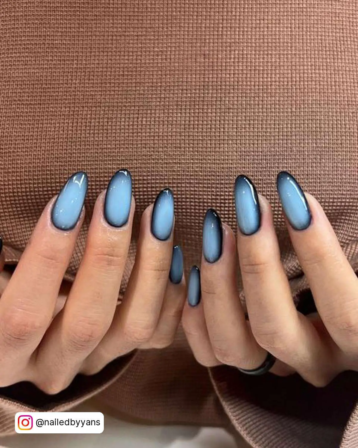 Icy Blue Winter Nails