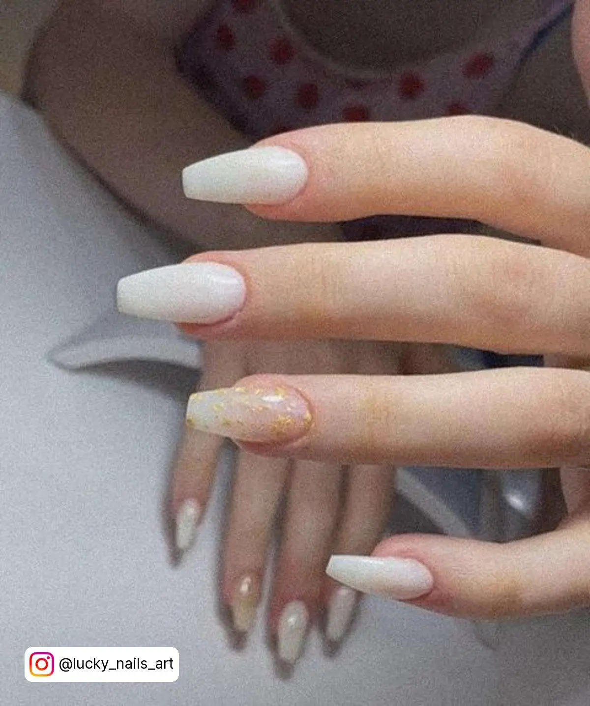Icy White Winter Coffin Nails