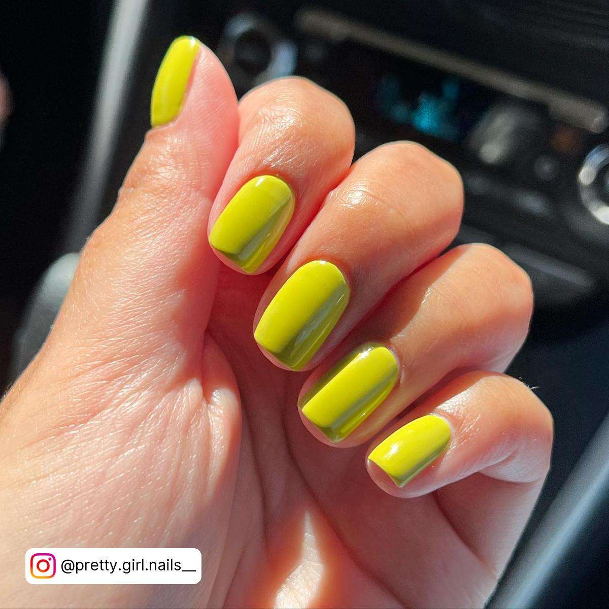 Lime Green Nails Short