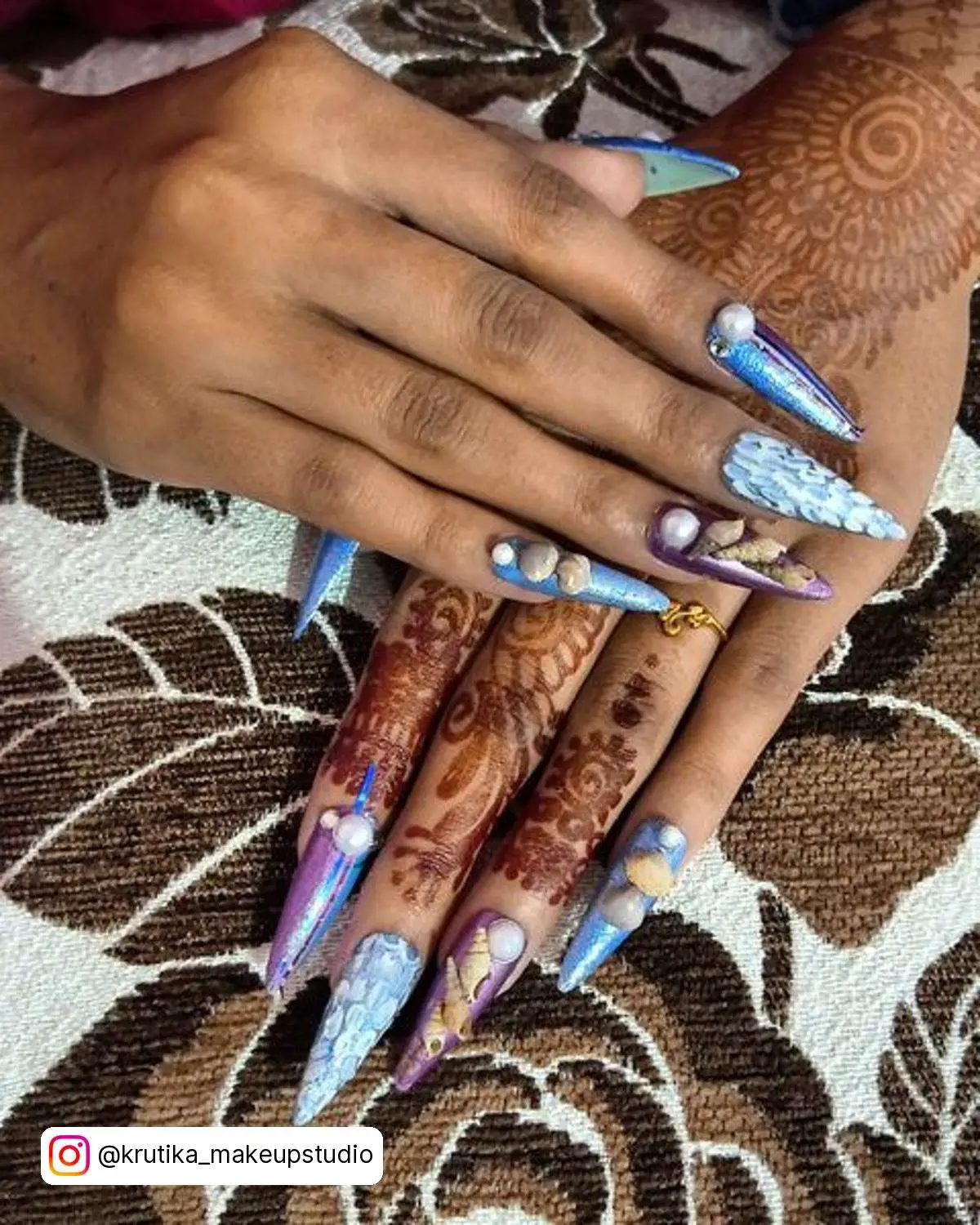 Mermaid Design Nails