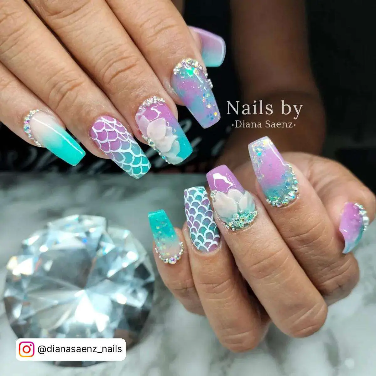 Mermaid Ombre Nails