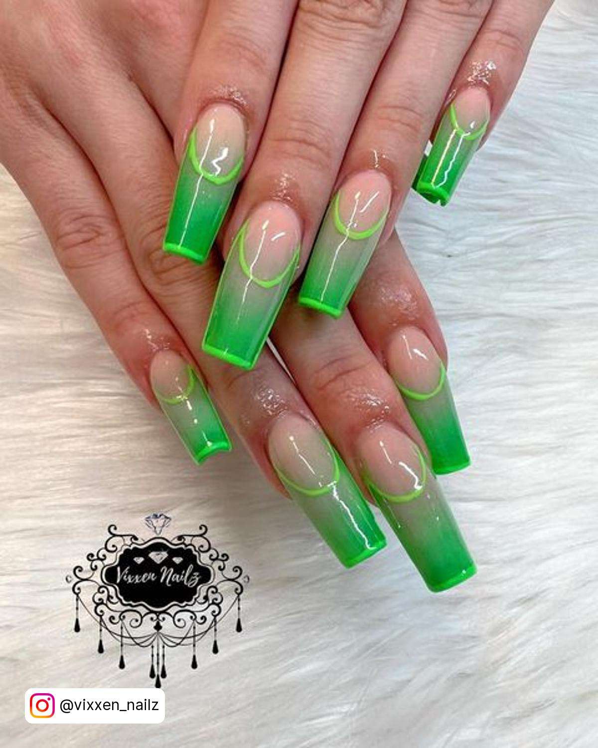 Neon Green Nails Design