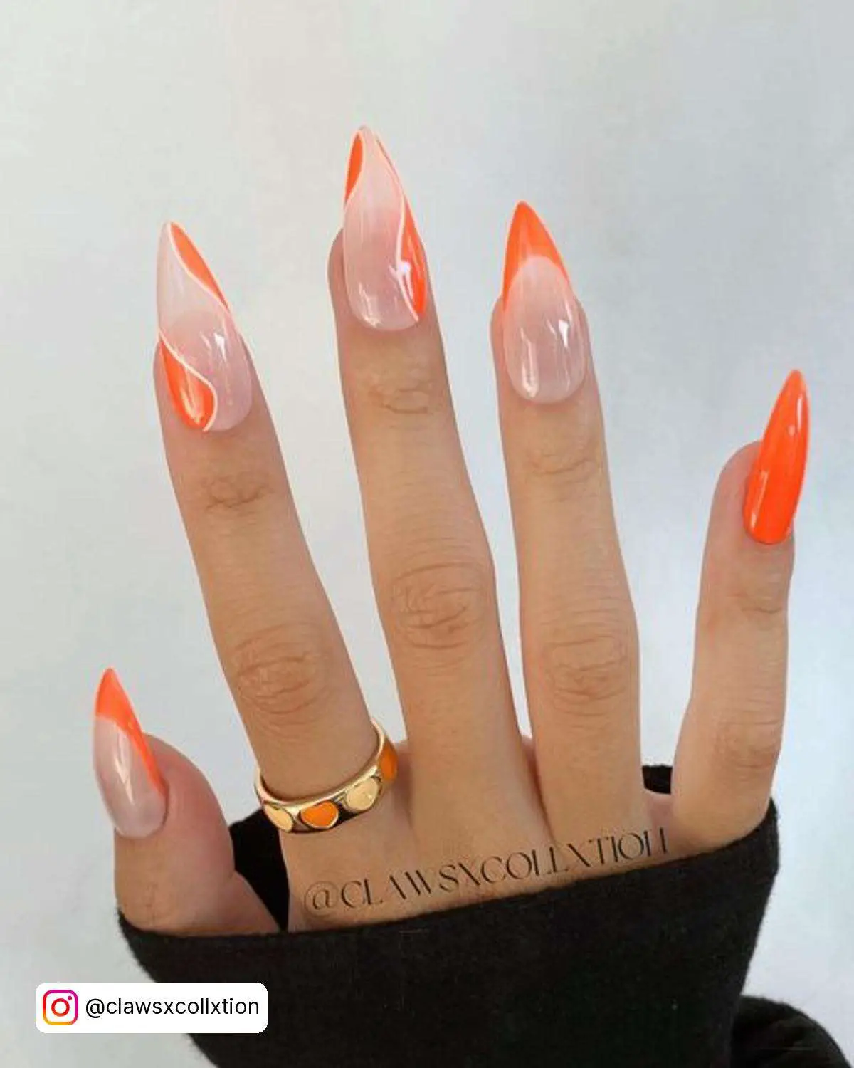 Neon Orange Acrylic Nails