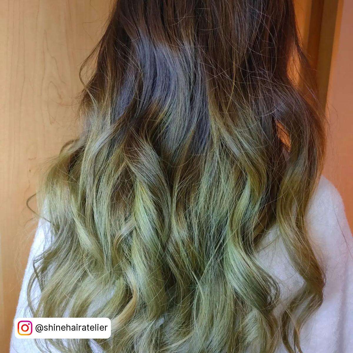 Olive Green Ombre Hair