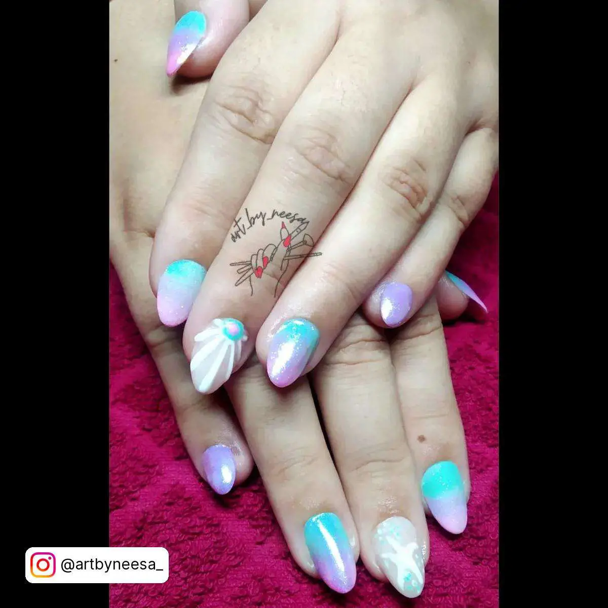 Ombre Mermaid Nails