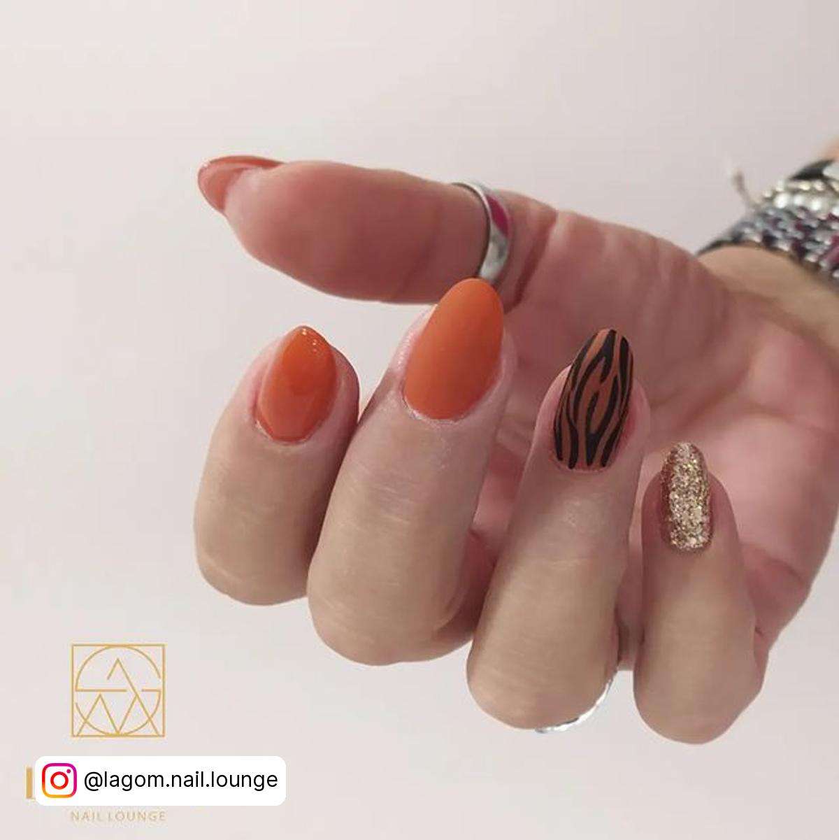 Orange Matte Nails