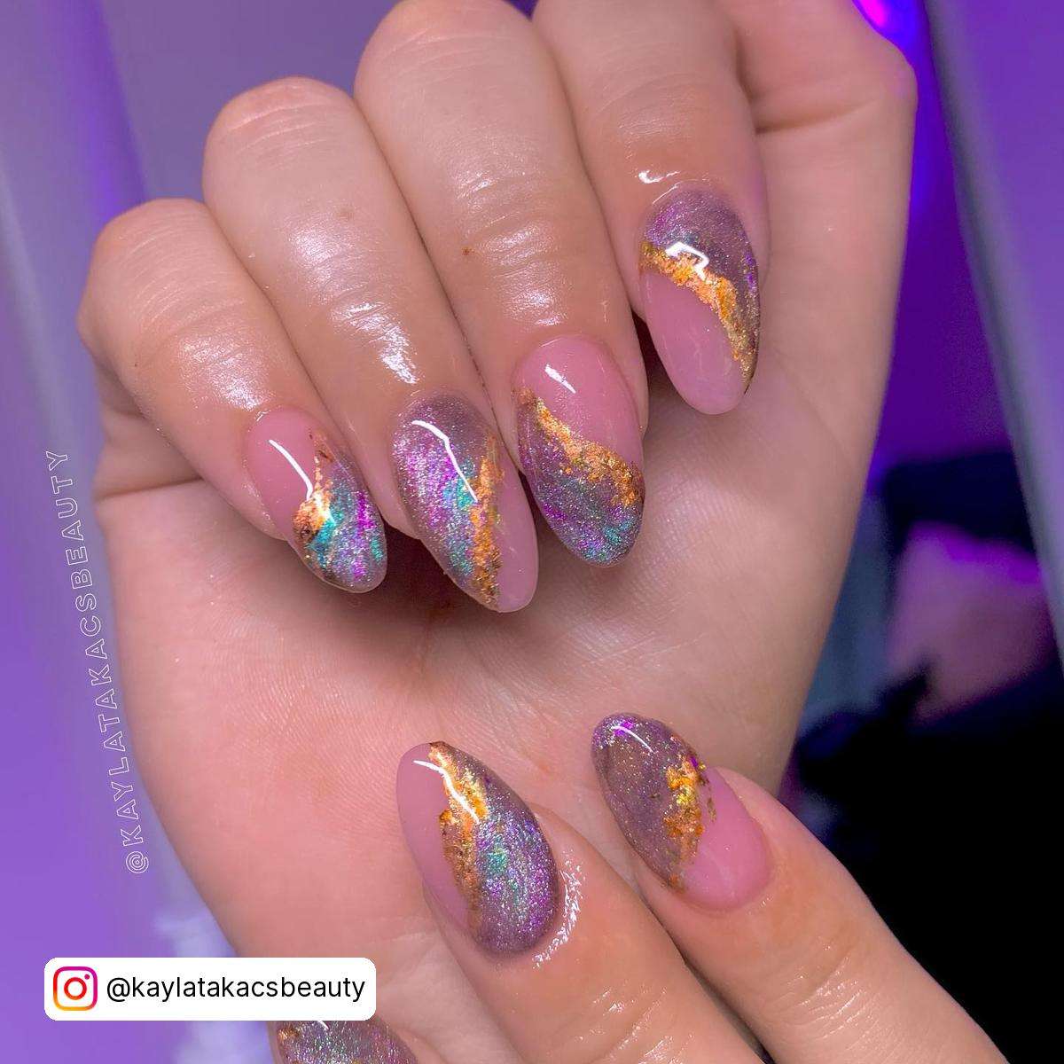 Pink Geode Nails